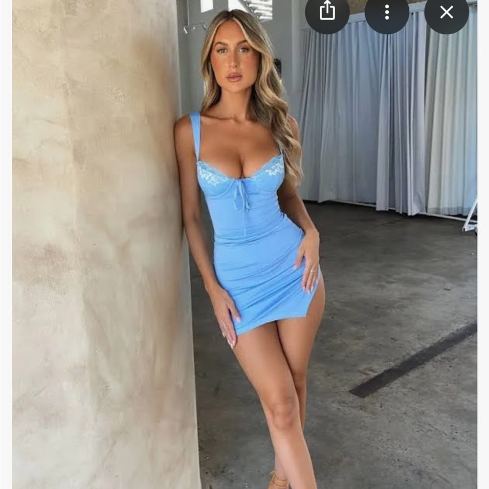 NWT Outcast Dionne Mini Dress - Light Blue
